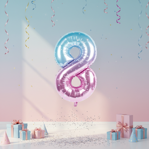 Palloncino Numero 8 in Mylar da 32 Pollici con Stampa Serigrafica a Colori Sfumati per Festa della Mamma, Laurea, Capodanno, Ritorno a Scuola - Product Image 3