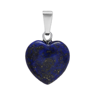 Pendentif Cœur en Pierre de Cristal 100 % Naturel, Acier Inoxydable, Améthyste, Quartz Rose pour Femme, Collier Bijoux DIY
