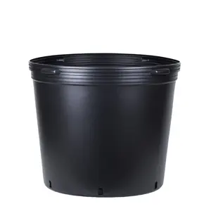 Wholesale Durable Black Color Plastic Flower Pot 1 2 3 5 7 Gallon Small Plant Nursery Flower Pots