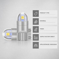 Lampe LED T10 pour voiture, 12V 160LM 0.96W 3030 2SMD, petite lampe de plaque d'immatriculation, éclairage du tableau de bord, blanc, certifiée ISO, universelle
