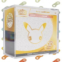 Boîte de présentation en acrylique transparent avec couvercle magnétique et protection UV pour la boîte d'entraînement Elite TCG 30th Anniversary Celebration