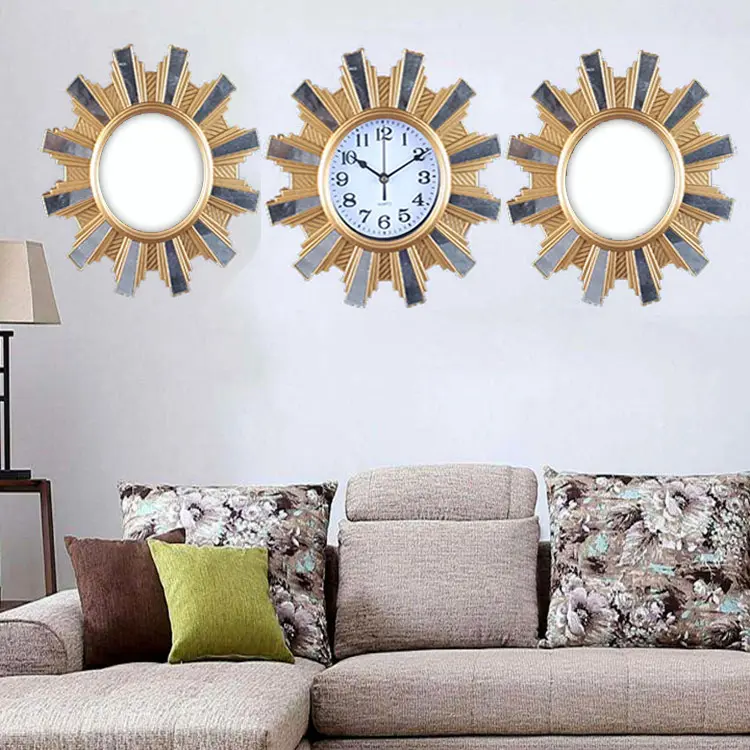 Irrors y Relojes de pared, conjunto de decoración de moda para el hogar, 3 uds.