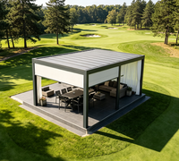Pergola automatique chinoise Sweet Home en aluminium thermolaqué avec toit rétractable, gazebo LED, imperméable, bioclimatique et écologique