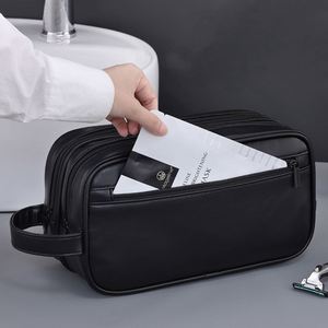 IStapromo Gifts Trousse de toilette imperméable portable pour homme, trousse de toilette en cuir pour rasage, trousse de toilette personnalisée avec logo, trousse de toilette Dopp - Product Image 6