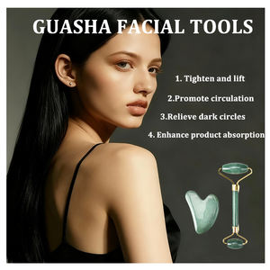 Professionele lichaamsmassage huidverzorging anti-veroudering verstevigende gezichtslift lymfedrainage natuurlijke <span class=keywords><strong>jade</strong></span> roller gua sha set OEM - Product Image 3