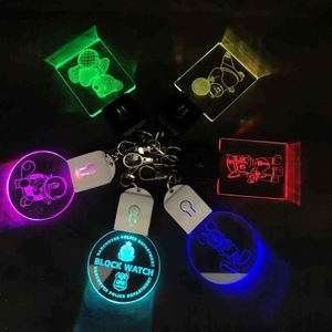 Porte-clés LED personnalisable rechargeable avec logo créatif, porte-clés en acrylique avec logo lumineux - Product Image 2