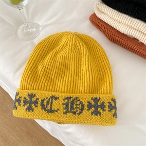 Mới Mùa Đông Ấm Áp Dệt Kim <span class=keywords><strong>Beanie</strong></span> Hat Thư Thiết Kế Jacquard Mô Hình Nữ Mũ Len Của Nam Giới Lỏng Lẻo Đầu Lớn Mũ <span class=keywords><strong>Beanie</strong></span> Giản Dị - Product Image 4