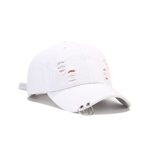 Cappello da cowboy coreano distressed con fori, unisex, con anello di fissaggio, stile hip hop, street dance, retrò, semplice, personalizzato, sportivo, in denim, stile Hong Kong - Product Image 4