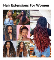Extensions de Cheveux Tressés Crochet Gypsy Locs Ondulés 18 Pouces, Cheveux Dreadlock pour Tresser les Faux Locs Déesse Ombrés Bouclés