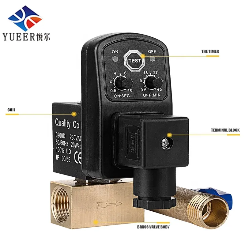 China digital timer auto drain irrigation water solenoid valve with timer