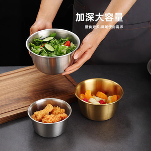 Stainless Steel Bowl Deep Large Capacity Food Service Dishware For Salad Vegetable Preparation - Product Image 1
