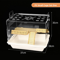 Cage à hamster en acrylique, style maison dorée, à double étage, design personnalisable, enclos avec plateau, utilisation intérieure/extérieure, toutes saisons