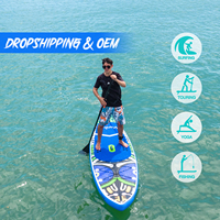 UK Livraison gratuite Dropshipping Fourniture d'usine planche à pagaie transparente voile gonflable stand up kayak paddleboard planches de surf