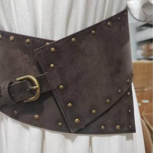 Sabuk Pinggang wanita, rok Fashionista sabuk pinggang wanita gesper Aloi PU beludru Suede kasual gaya keling - Product Image 4