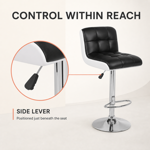 <span class=keywords><strong>Tabouret</strong></span> <span class=keywords><strong>de</strong></span> <span class=keywords><strong>bar</strong></span> pivotant à dossier réglable confortable en cuir noir moderne en gros pour la maison, le <span class=keywords><strong>bar</strong></span> et l'hôtel - Product Image 2