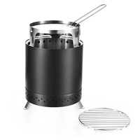 Brasero de table miniature en acier inoxydable 304, portable, sans fumée, à combustion secondaire, pour barbecue extérieur