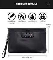 Sac personnalisé en cuir PU anti-odeur, doublé de fibre de carbone, avec serrure à combinaison, inodore