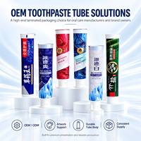 Tube de dentifrice en aluminium et plastique de qualité alimentaire, toucher doux, 50 ml, bouchon à vis, logo personnalisé imprimé UV, emballage pour soins bucco-dentaires