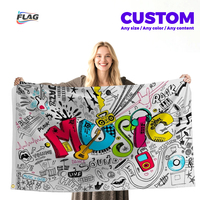 Drapeau personnalisé en polyester 3*5 pieds, impression numérique haute définition double face, logo d'entreprise, mât en fibre de verre, MOQ 1 pièce
