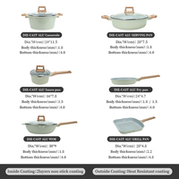 Casseroles et poêles antiadhésives Batterie de cuisine à induction Ensembles de cuisine, antiadhésif avec poêle à frire noir, 11 pièces