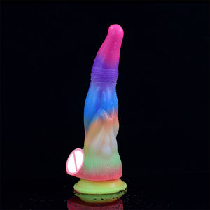 Mainan seks dildo anjing realistis penis masturbasi wanita glow in the dark dildo mainan seks colokan anal ringan produk dewasa toko - Product Image 2