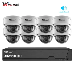 Wistino 4k كاميرا أمن داخلي نظام 8MP Poe Ip كاميرا كشف الحركة الصوت للرؤية الليلية Vandalproof كاميرا طقم Nvr - Product Image 1