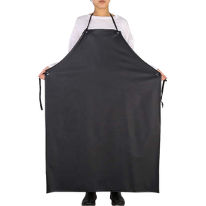 Tablier à bavette en PVC imperméable réglable Tabliers <span class=keywords><strong>de</strong></span> travail noirs pour le nettoyage <span class=keywords><strong>de</strong></span> la vaisselle Poissons Jardinage Boucher Chien Toilettage - Product Image 1