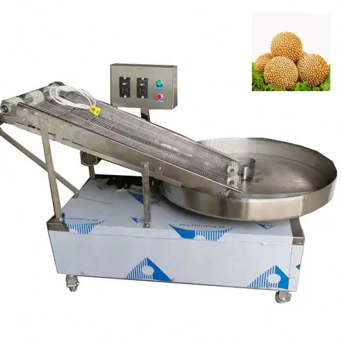 אוטומטי שומשום מכונת ציפוי עגול שולחן פירורי לחם מכונה