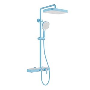 Ensemble <span class=keywords><strong>de</strong></span> <span class=keywords><strong>douche</strong></span> à effet pluie à double poignée Blue Macaron Waterfall Système <span class=keywords><strong>de</strong></span> <span class=keywords><strong>douche</strong></span> à trois fonctions en laiton avec <span class=keywords><strong>support</strong></span> <span class=keywords><strong>de</strong></span> barre coulissante et <span class=keywords><strong>support</strong></span> <span class=keywords><strong>de</strong></span> rangement - Product Image 6