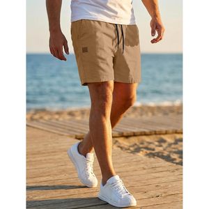 Pantalones Cortos Casuales para Hombre, de Algodón, con Cordón, para Verano, Playa, Elásticos, Tipo Chino, para Golf, con Bolsillos - Product Image 3