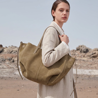Sac à main minimaliste en daim et cuir véritable, grande capacité, sacs fourre-tout pour femmes, Handtasche Damen, sac de travail pour le bureau
