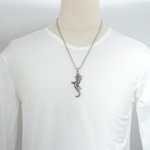 Collar con colgante de lagarto dorado yunnique, aleación de zinc, forma de animal, joyería de moda unisex - Product Image 3