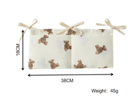 Quantité minimale de commande bas haute qualité mousseline bébé sac de rangement suspendu 100% coton pépinière berceau organisateur jouet couches pochette de rangement