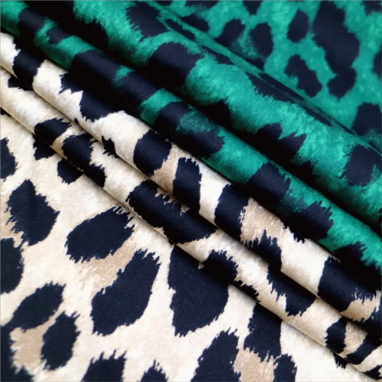100% Polyester Cheap Price Wholesale Leopard Printed Satin Fabric For Women Dress And Pajamas