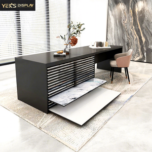 Aanpasbare metalen tegeldisplayrek, onzichtbaar uittrekbaar commercieel bureau, verborgen presentatiestandaard voor porseleinen tegels in showroom - Product Image 1