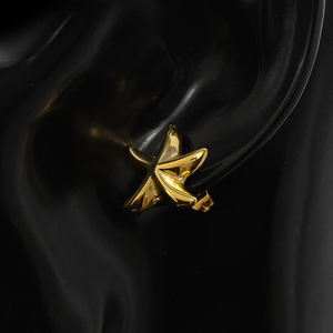 Phụ Nữ Sang Trọng Của Thép Không Gỉ Bông Tai Hợp Thời Trang Mạ Vàng Đinh tán Trong Nước Drop Hình Dạng Ngôi Sao Đồ Trang Sức Thời Trang - Product Image 4