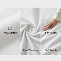 Parure de lit d'hôtel personnalisable en coton 100% teint réactif - Draps plats et housses de matelas cousus résistants à la décoloration, 300 fils au pouce carré, ignifuges