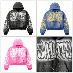 Tùy Chỉnh 100% Cotton Unisex Chất Lượng Cao Thời Trang Cổ Điển Windproof Áo 350GSM Nặng Lông Cừu Boxy Phù Hợp Thêu Mùa Đông - Product Image 2