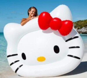 Matelas de plage <span class=keywords><strong>gonflable</strong></span> personnalisé en forme de tête de <span class=keywords><strong>chat</strong></span> pour fêtes aquatiques estivales - Product Image 4
