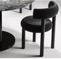Chaise de Salle à Manger Moderne en Acier Inoxydable Velours Simple et Personnalisée Luxe Haut de Gamme Restaurant Salle à Manger Chaise à Dossier Incurvé
