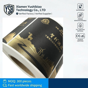 Étiquettes en papier gaufré holographique imperméables YSB Premium avec estampage à chaud or et vernis UV sélectif pour bouteilles <span class=keywords><strong>de</strong></span> <span class=keywords><strong>whisky</strong></span> et <span class=keywords><strong>de</strong></span> vin - Product Image 1