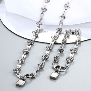 Ask Catalog Heart Lock COLLAR COLGANTE moda mujer joyería conjunto alta calidad 316L Unisex <span class=keywords><strong>uno</strong></span> <span class=keywords><strong>de</strong></span> <span class=keywords><strong>50</strong></span> venta al por mayor - Product Image 2