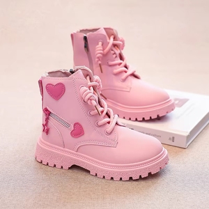 Kinder-Stiefeletten für Mädchen Prinzessinnen-Stil Synthetisches Leder Wasserdicht Rutschfest Einzelner Rock-Stil Kleine Mädchen Außenhandelsmodell - Product Image 3