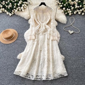 Robe de bureau de qualité supérieure, design coréen, solide, respirante, maxi, manches longues, coupe ajustée, taille haute, mélange polyester et élasthanne - Product Image 2