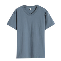 Best-seller T-shirt col V en coton épais sans couture de haute qualité T-shirt unisexe avec logo personnalisable