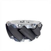 Roue Mecanum omnidirectionnelle usinée CNC en laiton pour robot AGV, rouleau en PU personnalisable
