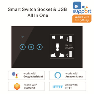 Interruptor Inteligente de Pared Táctil para Smart Life, 10A, PC, 1/2 Gang, 90/240V - Product Image 3