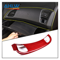Pour 2014-2019 Chevrolet Corvette C7 accessoires intérieurs de voiture en Fiber de carbone pur cadre de sortie d'air de passager en Fiber de carbone rouge