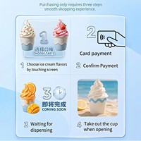 Distributeur automatique de crème glacée, machine à crème glacée molle, multi-saveurs, DIY, grande capacité, en libre-service