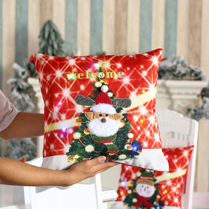 Nouvelle taie d'oreiller lumineuse de Noël, décoration de coussin brodée, décoration de Noël pour la maison, housse de coussin, cadeau. - Product Image 2